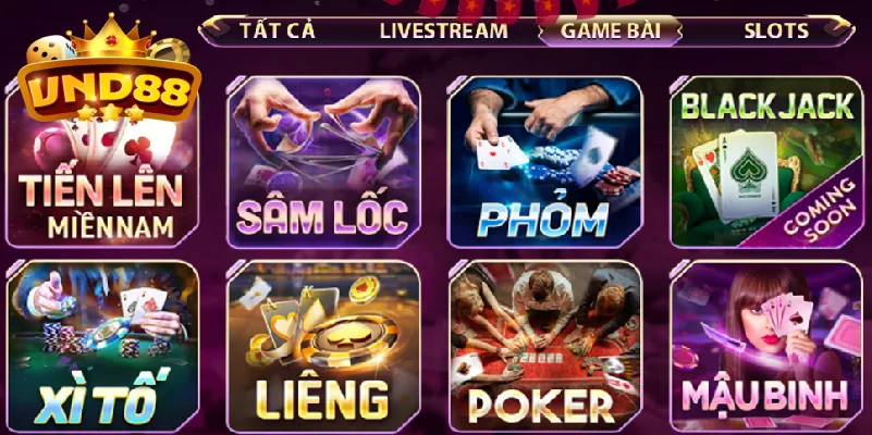 Vào sảnh game bài chọn Sâm Lốc VND88 để chơi